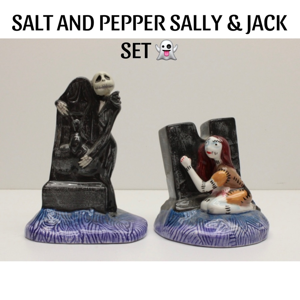 Unique Nightmare Before Christmas Salt and Pepper Set, Jack and Sally